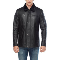 Vestes en cuir à motifs unis pour hommes, vente directe d'usine, vestes d'hiver en cuir véritable pour hommes en gros