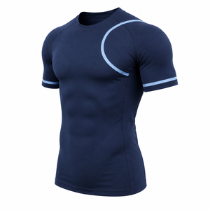 T-shirt de compression pour homme Elite, à séchage rapide, pour entraînement sportif, personnalisable, prix usine OEM – Meilleures ventes - Product Image 2