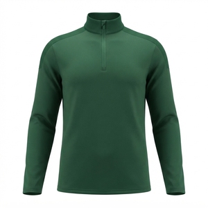 เสื้อแจ็คเก็ตแทร็คแบบซิปครึ่งตัวสำหรับผู้ชาย OEM แบบกำหนดเอง แขนยาว เสื้อสเวตเชิ้ตออกกำลังกาย ระบายอากาศได้ดี เหมาะสำหรับการฝึกซ้อมในยิม วิ่ง และเล่นกีฬา - Product Image 3