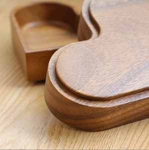 Premium Acacia Wood Serving Tray with Raised Stand Decorative Fruit <b>Display</b> Tray for Kitchen Dining <b>Table</b> and Hotel - Product Image 6