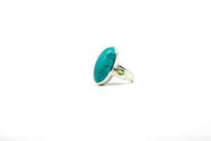 Natural Arizona <b>Turquoise</b> Eternity <b>Ring</b> for Women in 925 Sterling Silver Bezel Setting Elegant Handmade Jewelry for Party - Product Image 2