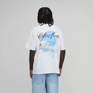 mens oversized boxy fit t shirt drop shoulder loose fit heavy cotton streetwear blank tshirt custom <b>logo</b> maker - Product Image 1