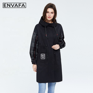 Custom Windbreaker Jackets Factory Direct Fashion Women Lightweight Windproof Jacket Khaki <b>Trench</b> Coats - Product Image 1