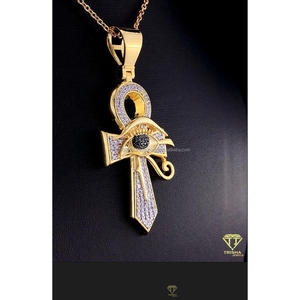 Fashion Egyptian Cross Hip Hop Pendant Necklace with VVS Moissanite Diamonds and 925 Sterling Silver - Product Image 5
