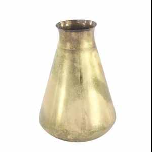 Jarrón de suelo vintage de hierro dorado con borde festoneado, centro de mesa floral para bodas, decoración de mesa, acabado esmaltado ecológico, estilo costero único - Product Image 4