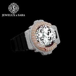 Montre-bracelet élégante en caoutchouc noir Mossinate de haute qualité avec diamants, idéale pour les tenues décontractées professionnelles et les occasions spéciales, disponible en promotion - Product Image 1