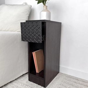 Rectangular wooden nightstand With <b>square</b> shape Drawer And Open Shelf Compact Modern Nightstand For Bedroom With Elegant Finish - Product Image 1