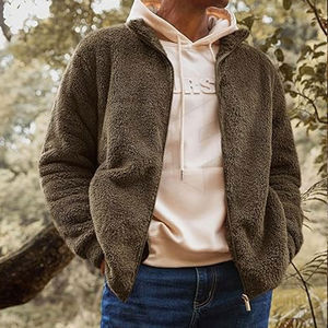 Veste en polaire Sherpa au design unique, style streetwear, séchage rapide, grandes tailles, vêtements d'hiver de qualité abordable avec service OEM - Product Image 4