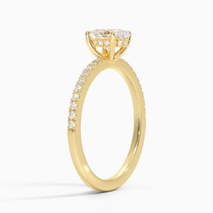 Bague de fiançailles en or, style diamant étincelant, bijou romantique pour mariage, cadeau - Product Image 1