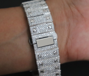 Reloj Analógico Cuadrado Personalizado de Acero Inoxidable con Moissanita para Hombre, Estilo Iced Out Bling Hip Hop, Joyería de Lujo para Fiesta con Incrustaciones - Product Image 6