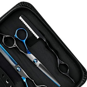 กรรไกรตัดผมมืออาชีพ กรรไกรซอยผม กรรไกรตัดผมตรง ใบมีดสแตนเลส ชุดอุปกรณ์จัดแต่งทรงผมสำหรับร้านตัดผม - Product Image 2