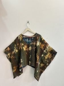 เสื้อผู้หญิงลำลองทำมือ เสื้อคลุมทรงหลวมไซส์ใหญ่ เสื้อคันธา ลายมัดย้อม เสื้อกล้ามโอเวอร์ไซส์ ผ้าวิสโคสผสมฝ้าย เสื้อสไตล์ฤดูร้อนทรงโอเวอร์ไซส์ - Product Image 4