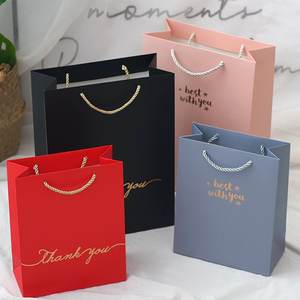 Bolsa de papel con asa de regalo de agradecimiento de boutique de lujo de etiqueta privada con logotipo personalizado, bolsas de compras de papel personalizadas - Product Image 6