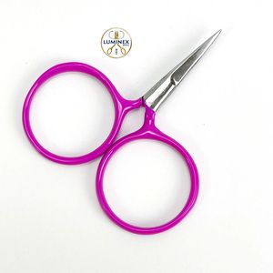 กรรไกรปักลายทรงกลมสีดำ ด้ามจับทรงกลมสีชมพูเหลือง - Product Image 4