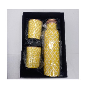 Bouteille en cuivre pur, faite à la main, pour le stockage d'eau ayurvédique, réutilisable, pour la maison, le bureau, les voyages, la salle de sport et l'usage quotidien - Product Image 1
