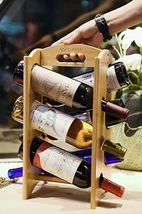 Wine holder premium bamboo decor decorative bottle <b>rack</b> sophisticated wine storage chic tabletop organiser elegant dining access - Product Image 5