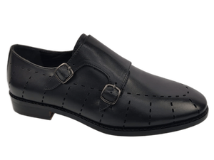 Mocasines de Hombre de Cuero Genuino con Punta Redonda y Hebilla, Suela de Goma Transpirable, Diseño Sólido para Todas las Temporadas - Product Image 1