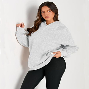 Sudadera con Capucha Extra Grande para Mujer, Estilo Y2K, con Logotipo Personalizado, de Forro Polar Ecológico, con Bolsillo Delantero, para Invierno - Product Image 2