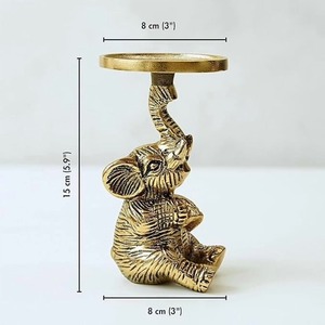 Support de bougie en forme d'éléphant, 15 cm, décoration de la maison, support en métal durable - Product Image 1