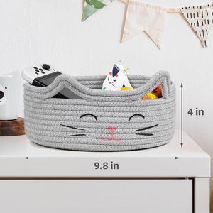 Cesta de Almacenamiento de Yute Tejido, Cesta Multiusos para Ropa Sucia, Juguetes, Mantas, Toallas, Cesta de Regalo para Mascotas, Gatos y Perros - Product Image 4
