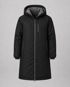 Unisex Custom Brand Logos Waterproof Swim Parka <b>Jacket</b> <b>Long</b> Hooded Fleece Lined Changing Robe for Swimming - Product Image 3