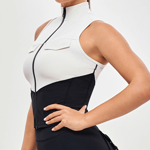 Camiseta Deportiva de Yoga para Mujer BASRA SPORTS, Estilo Racerback, Elástica en 4 Direcciones, Transpirable, de Secado Rápido, Spandex/Nylon, Malla sin Costuras, Bordado Sólido - Product Image 3