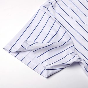 Men's White Blue Striped Baseball Jersey <b>Short</b> Sleeve V-Neck Breathable <b>Mesh</b> Sportswear for Adults All Seasons - Product Image 3