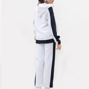 Conjunto Deportivo Blanco de Moda para Mujer, Sudadera con Capucha, Pantalones Largos con Bolsillos Laterales, Cintura Elástica, Corte Holgado Informal, Ropa de Otoño - Product Image 6