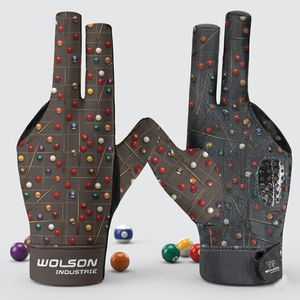 Guantes de Snooker Portátiles de Alta Calidad, Tela Elástica Suave, Diseño de Tres Dedos, para Práctica Profesional y Torneos de Billar - Product Image 1
