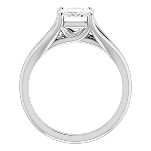 Classic <b>Emerald</b> Cut Moissanite Engagement <b>Ring</b> 925 Sterling <b>Silver</b> Split Shank Solitaire <b>Ring</b> Customized Wedding <b>Ring</b> For Her - Product Image 6