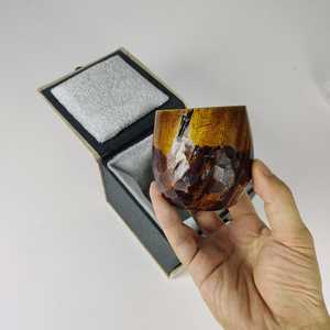 Taza de Té de Madera Hecha a Mano, Vaso Tallado con Laca, Taza de Café Ecológica, Taza de Whisky Rústica, Vajilla de Madera Natural, Regalo para - Product Image 6