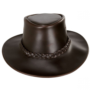 Sombrero de Vaquero de Cuero Unisex, Color Sólido, Ajustable, Ala Ancha, Casual, para Primavera y Otoño, 58-60CM - Product Image 3