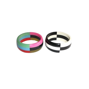 Ensemble de bracelets en résine colorée en bois, unisexe, décontracté, sportif, élégant, bijoux multicolores en bois, accessoire de mode pour femme - Product Image 4