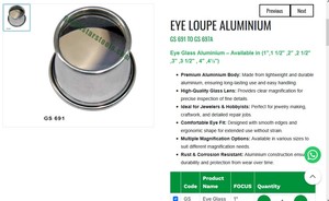 Aluminium Eye Loupe Magnifier Glass Jewelry Inspection Tool for Goldsmith <b>Watch</b> Repair Optical Loupe |Item No GS-691 - Product Image 3