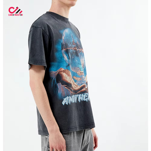 Camisetas de Manga Corta para Hombre, Tallas Grandes, Cuello Redondo, Algodón Grueso, Transpirables, con Logotipo Personalizado en la Parte Delantera y Trasera - Product Image 4