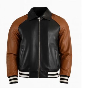Chaqueta Varsity de Moda para Hombre, Chaqueta de Béisbol de Lana y Cuero Premium, Servicio de Muestras de Fábrica Personalizado OEM ODM - Product Image 1