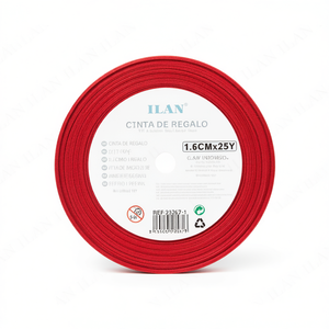 Nastro Regalo Ilan 1,6 Cm X 25 Iarde Rosso Per Confezioni - Product Image 2
