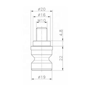 מסמרת משיכה מדויקת HPEDM D20 מ\\\"מ 10 מפלדה למלחציים בעלי מרכוז עצמי ברוחב 125 מ\\\"מ HE-LD20M10 - Product Image 2