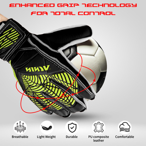 Guantes de Portero de Piel Sintética PU con Diseño de Protección para los Dedos, para Partidos de Fútbol Juvenil, Se Puede Personalizar con Logotipo - Product Image 3