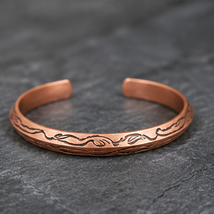 Premium Textured Beveled Open Cuff Pure Copper Bracelet With Fashionable Metal Jewelry Exquisite Design - Product Image 6