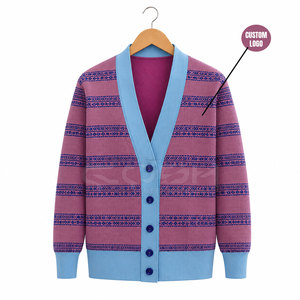 Cardigan en laine tricoté sur mesure pour sororité Cosh International, fabriqué par un fabricant de pulls en cachemire - Product Image 1