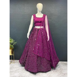 DESIGNER GEORGETTE EMBROIDERY WORK LEHENGA CHOLI WITH DUPATTA RANI - Product Image 1