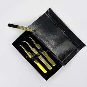 Pinzas de Acero Inoxidable GETUP BROSONS IMPEX con Punta de Fibra de Plasma Dorada Lisa, Recubrimiento en Polvo, Diseño de Corazón Recortado, Duraderas - Product Image 6