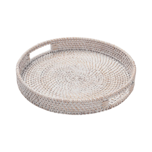 High Quality Natural Rattan Decorative Serving Tray Handle Handmade Eco-Friendly Recyclable Food Tray Customized Color Polished - Product Image 1