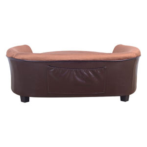 Lit pour chien et chat, type grotte, durable, rembourré en velours, coussin amovible et lavable pour animaux de compagnie, mousse de polyuréthane souple, cadre en bois rectangulaire, canapé-lit - Product Image 3