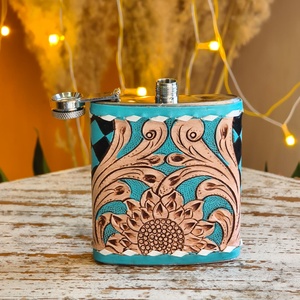 Hot Selling Vintage Supply New Hip Flask New Checkered Genuine Leather Stainless Steel Pocket Wine Holder <b>Cooler</b> Gift For Men - Product Image 2