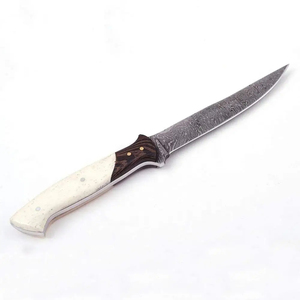 Cuchillos de filetear de acero de Damasco para cocina, de primera calidad, hechos a mano, con hoja de acero soldada con patrón y mango cómodo. - Product Image 1