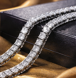 Collar de cadena de tenis de lujo con incrustaciones de circonitas – Plata de ley 925 / Acero inoxidable, joyería Hip Hop con circonitas para hombre y mujer, 6 mm - Product Image 2