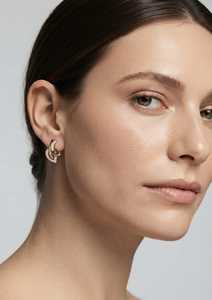 Pendientes de diamantes con hojas de oro rosa para mujer, joyería elegante, regalo - Product Image 3
