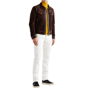 <b>Suede</b> Cowboy Unisex Leather <b>Jacket</b> Stand Collar Winter Care Master High Quality. - Product Image 5